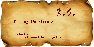 Kling Ovidiusz névjegykártya