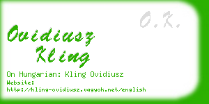 ovidiusz kling business card